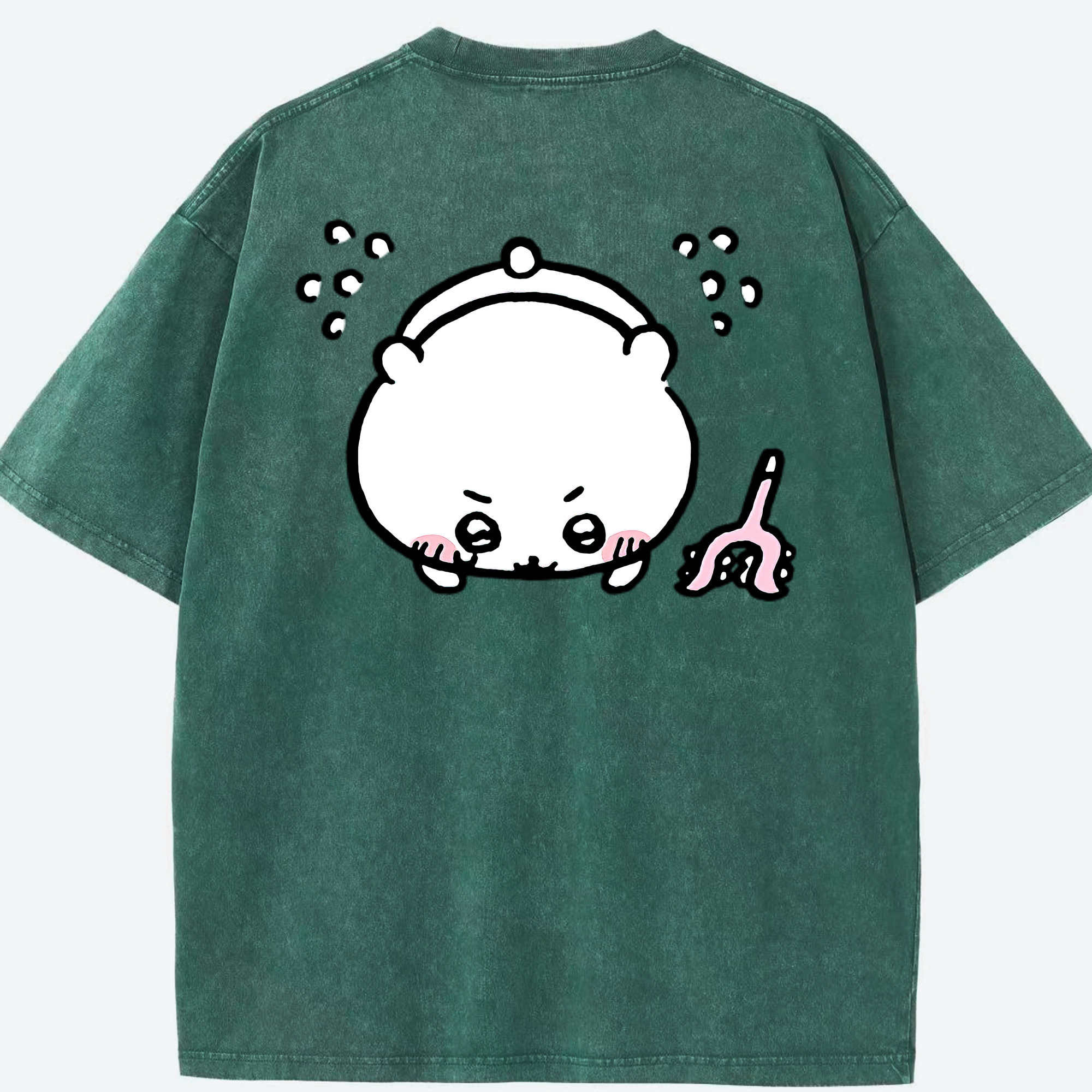 （画像用） ちいかわ ちいかわ Chii-kawa chiikawa 綿100% ヴィンテージ風 半袖Tシャツ（背面プリント）